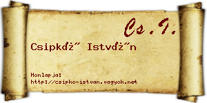 Csipkó István névjegykártya